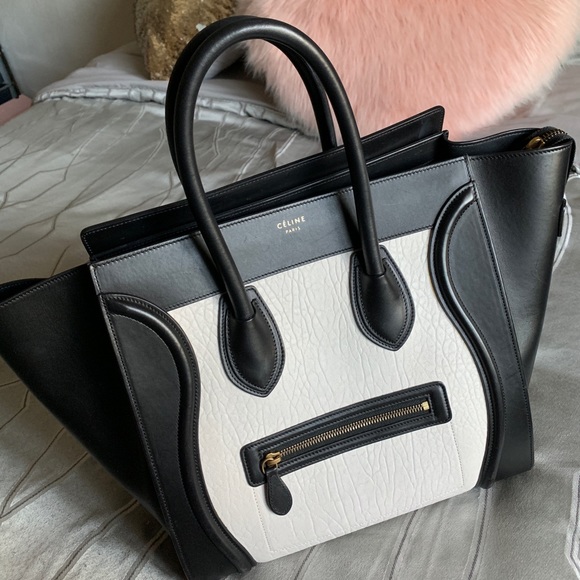 Celine Handbags - Céline Bicolor Mini Luggage Tote